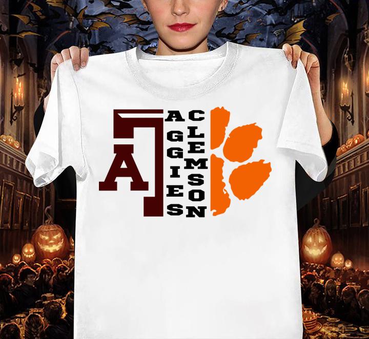 House Divided Clemson Aggies Texas Am University t-shirt woman shirt