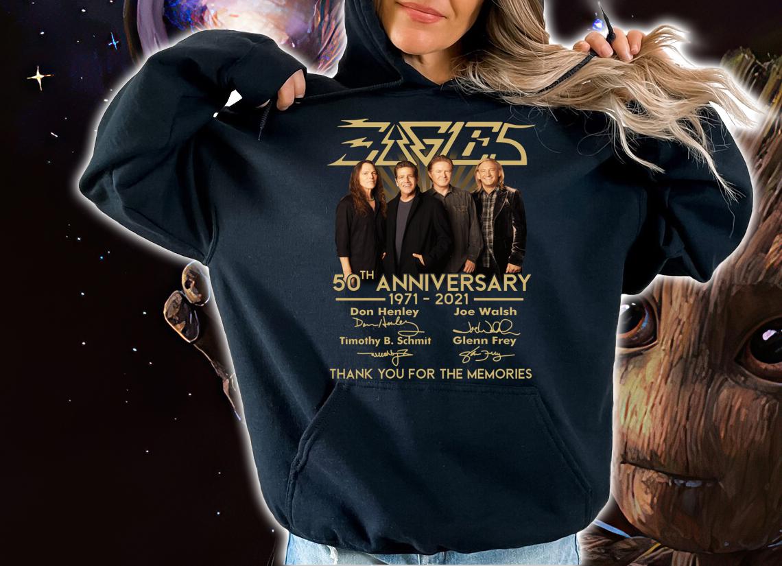 Eagles Rock Band 50th Anniversary 1971-2021 Signed Thank You For The Memories t-shirt hoodie