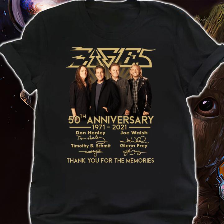 Eagles Rock Band 50th Anniversary 1971-2021 Signed Thank You For The Memories t-shirt shirt