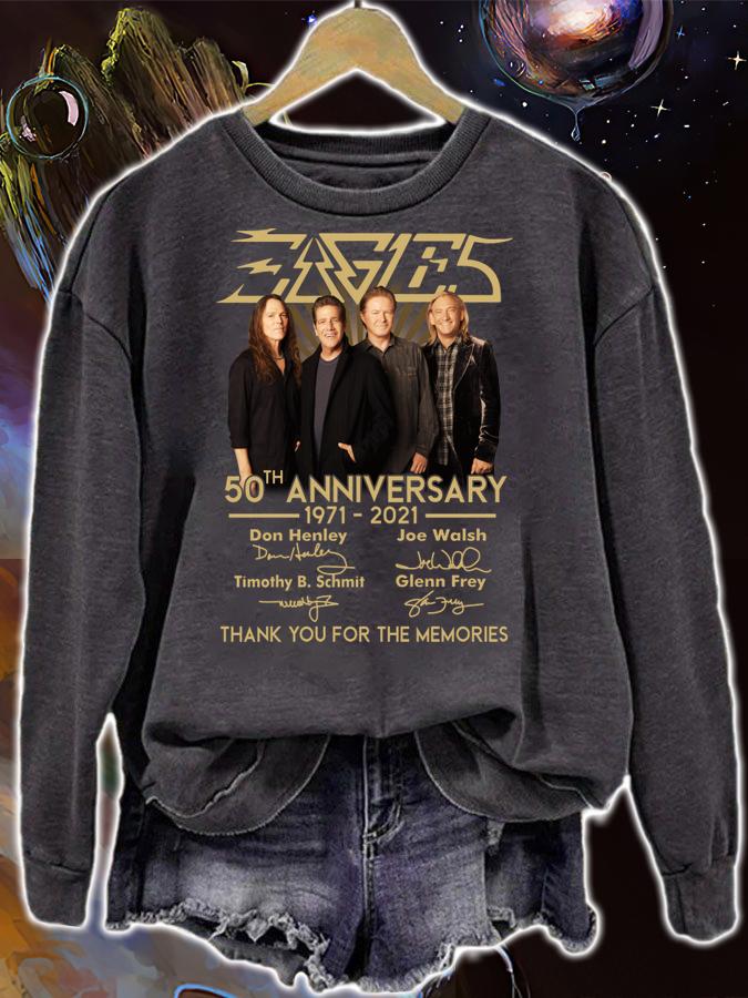 Eagles Rock Band 50th Anniversary 1971-2021 Signed Thank You For The Memories t-shirt sweatshirt