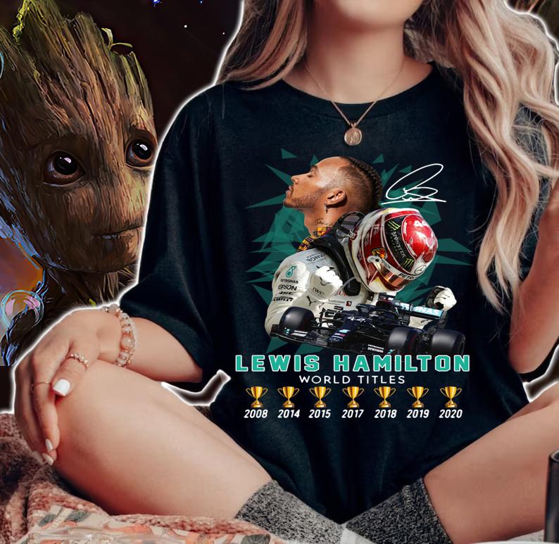 Lewis Hamilton World Titles Champion Cup 2008 To 2020 t-shirt woman shirt