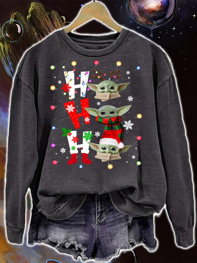 Reindeer Santa Baby Yoda Ho Ho Ho Christmas t-shirt sweatshirt