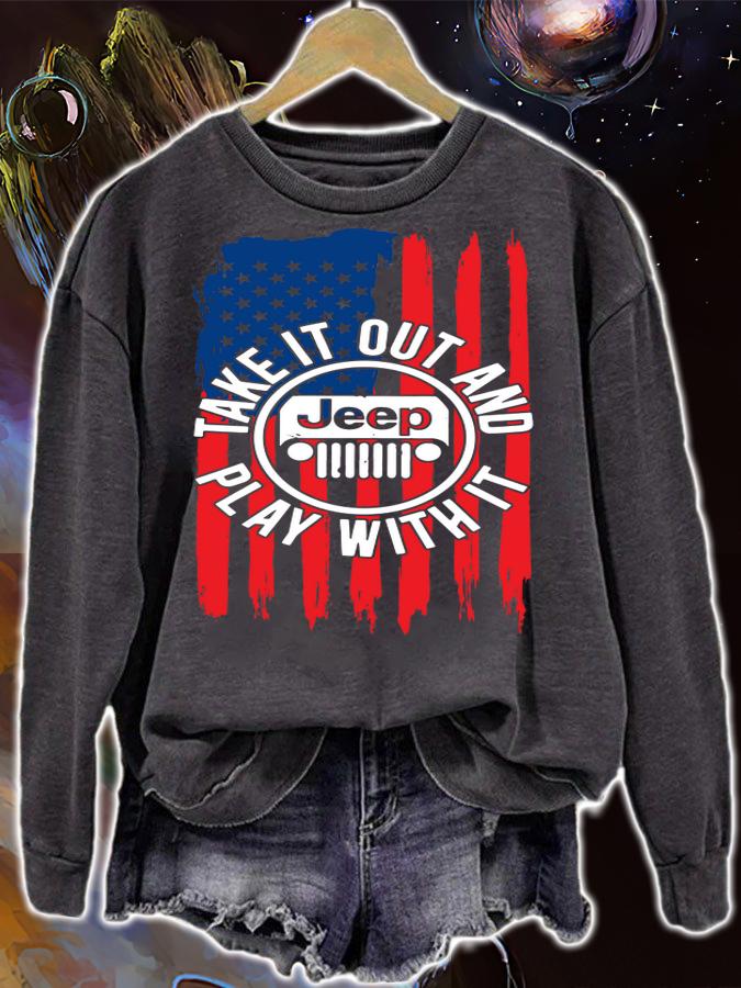 American Flag Jeep Take It Out And Play With It t-shirt sweatshirt