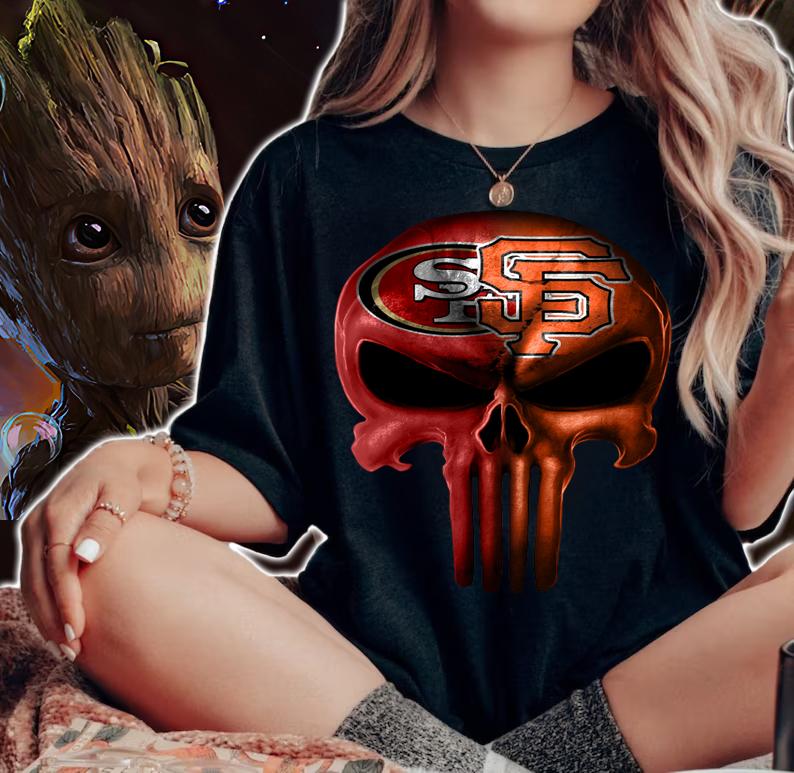 Skull San Francisco 49ers And San Francisco Giants t-shirt woman shirt