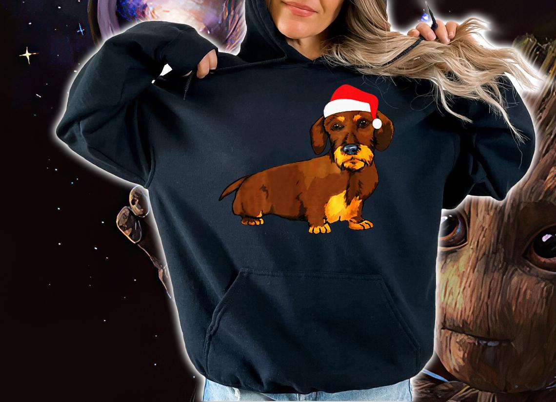 Wirehaired Dachshund Dog Christmas Pajama Xmas Gifts t-shirt hoodie