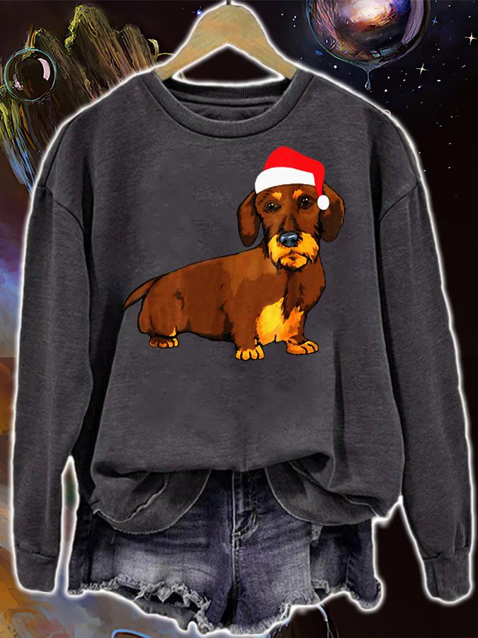 Wirehaired Dachshund Dog Christmas Pajama Xmas Gifts t-shirt sweatshirt