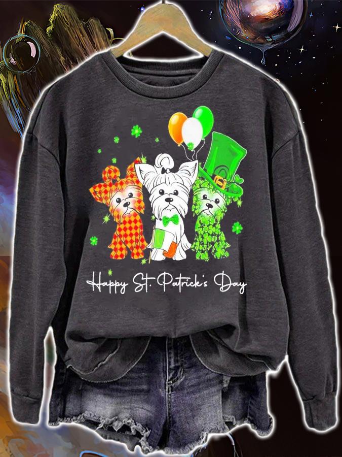3 Yorkshire Terrier Happy St Patrick's Day shirt t-shirt sweatshirt