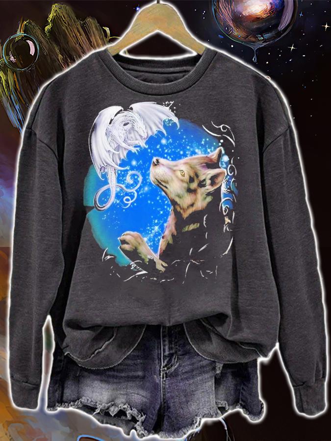 Baby dragon and baby wolf shirt t-shirt sweatshirt
