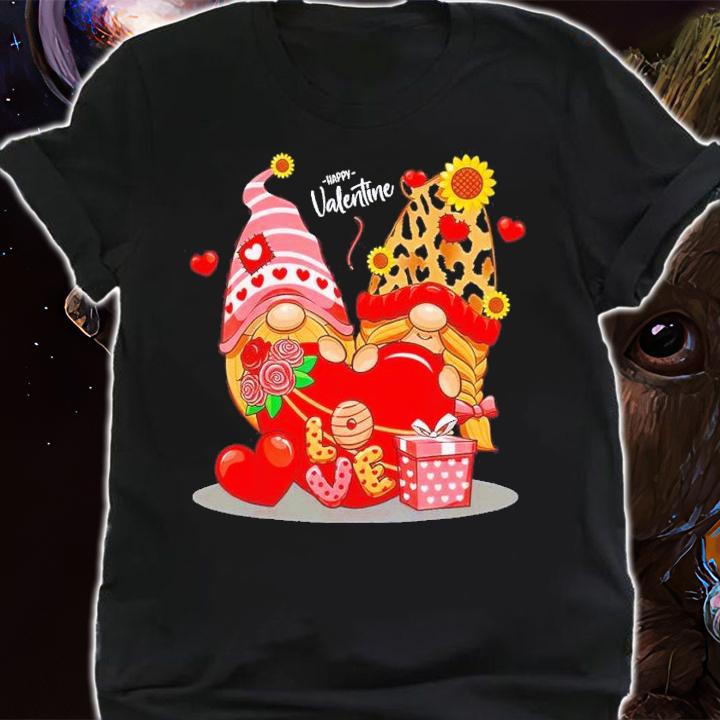 Happy Valentines Day Gnomes with Leopard Sunflower Valentine shirt t-shirt shirt