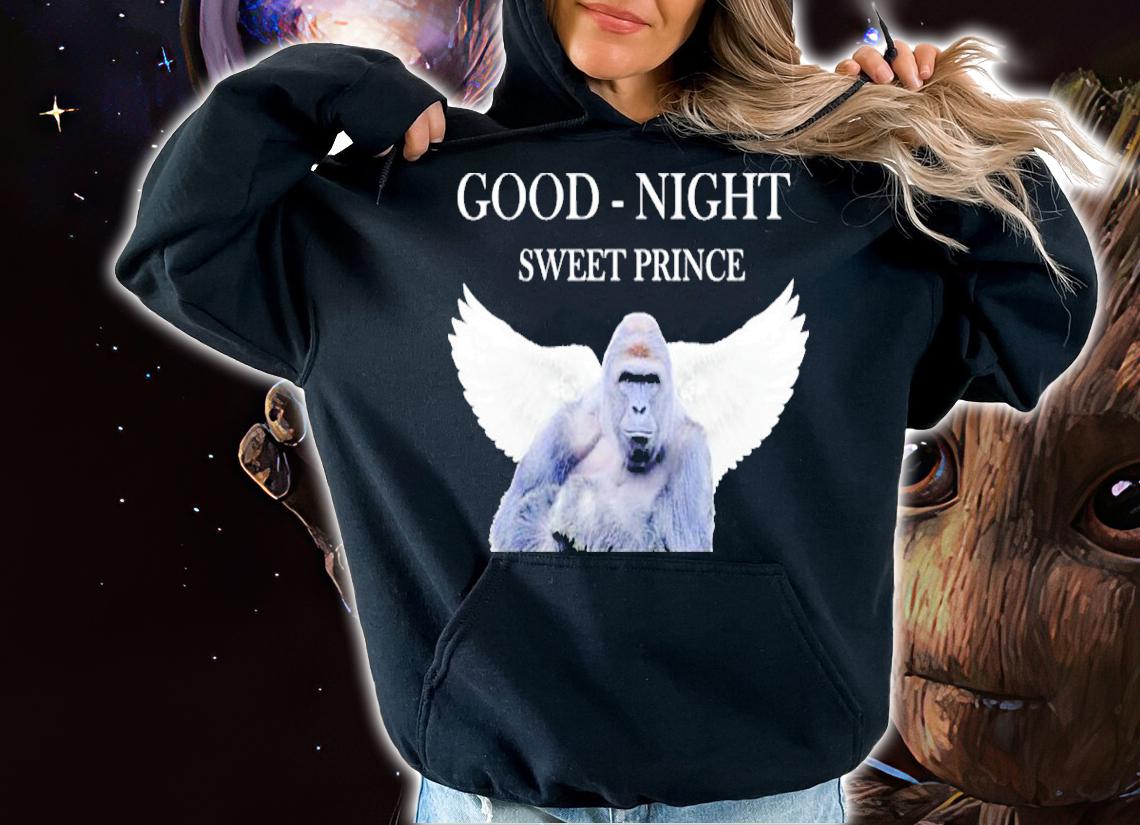 Harambe Gorilla Good Night Sweet Prince Shirt t-shirt hoodie