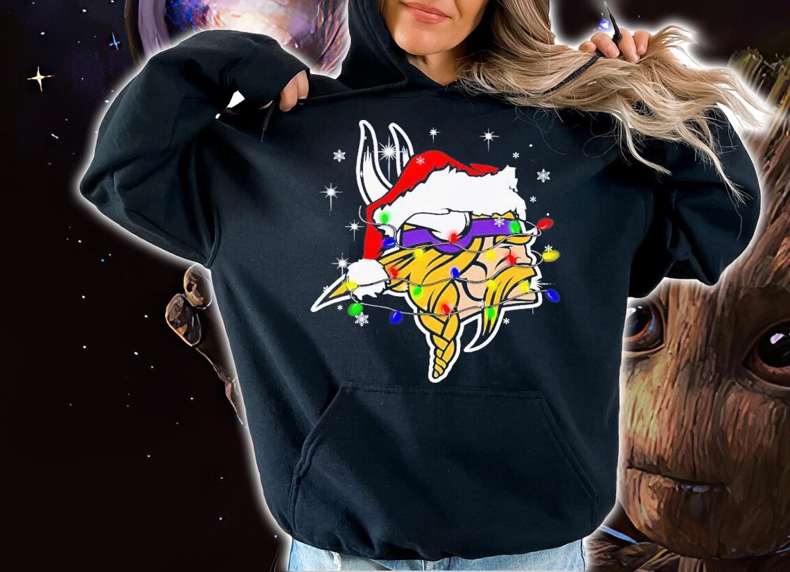 Minnesota Vikings Santa hat Christmas shirt t-shirt