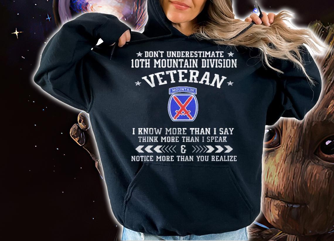 Dont Underestimate 10Th Mountain Division Veteran Day Xmas Shirt t-shirt