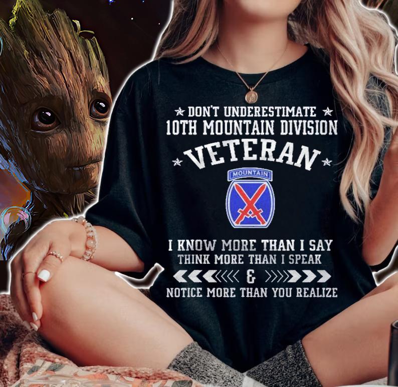 Dont Underestimate 10Th Mountain Division Veteran Day Xmas Shirt t-shirt