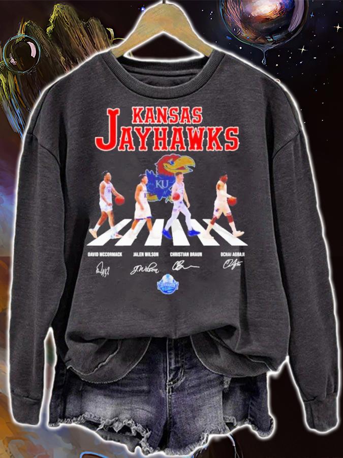 Kansas Jayhawks Men's Basketball Team Abbey Road Signatures Shirt t-shirt