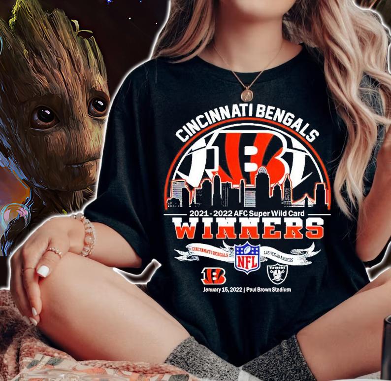 Cincinnati Bengals 20210-2022 AFC Super Wild Card Winner Matchups NFL Cincinnati Bengals Vs Las Vegas Raiders Shirt