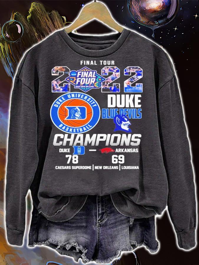 Duke University Basketball Final Tour 2022 Duke Blue Devils 78 69 Arkansas Shirt sweatshirt