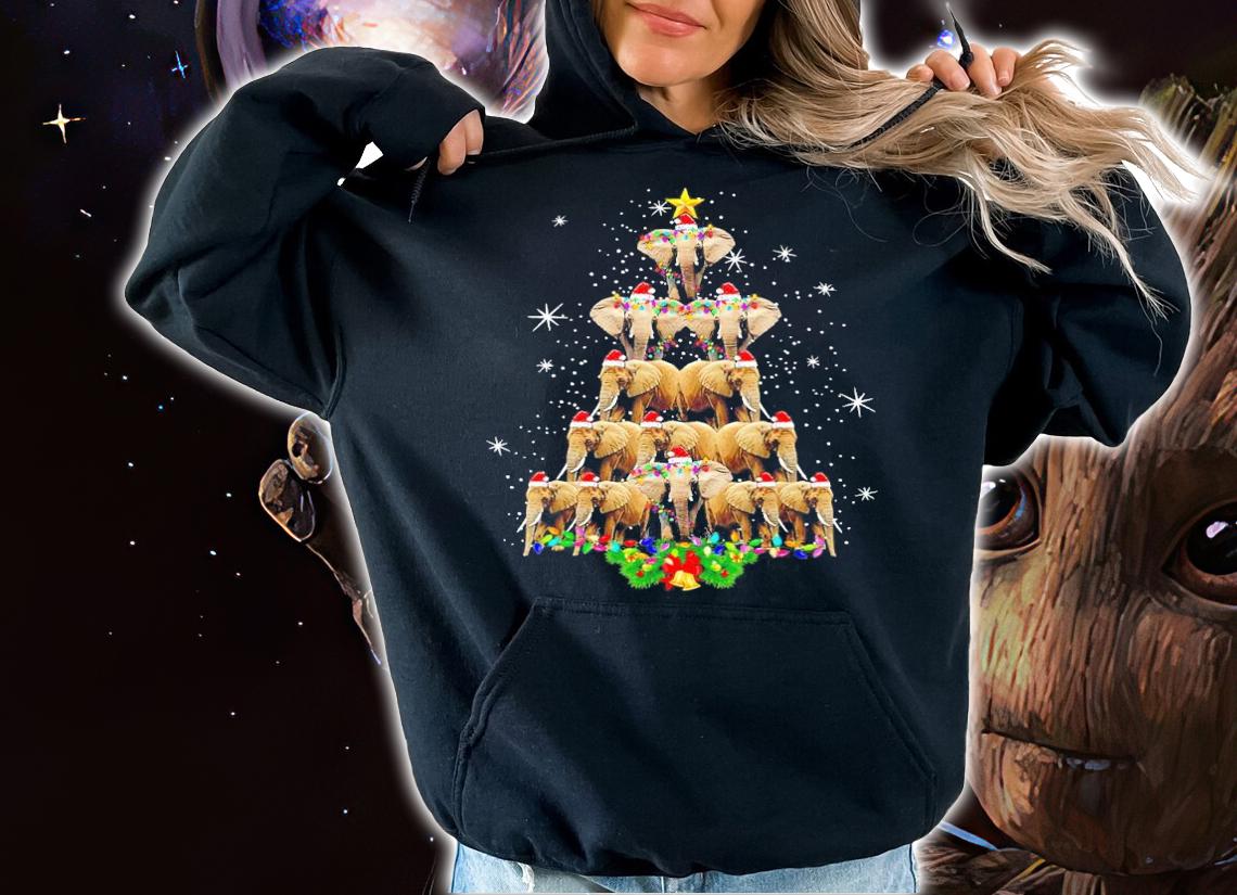 Elephant Christmas Tree Merry Xmas shirt