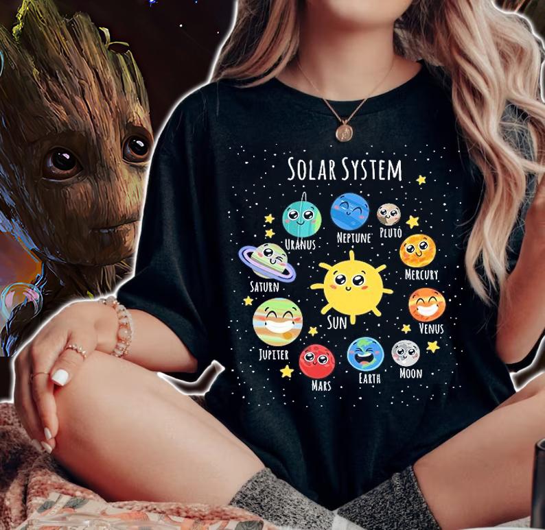 Solar System Children's Galaxy shirt woman shirt